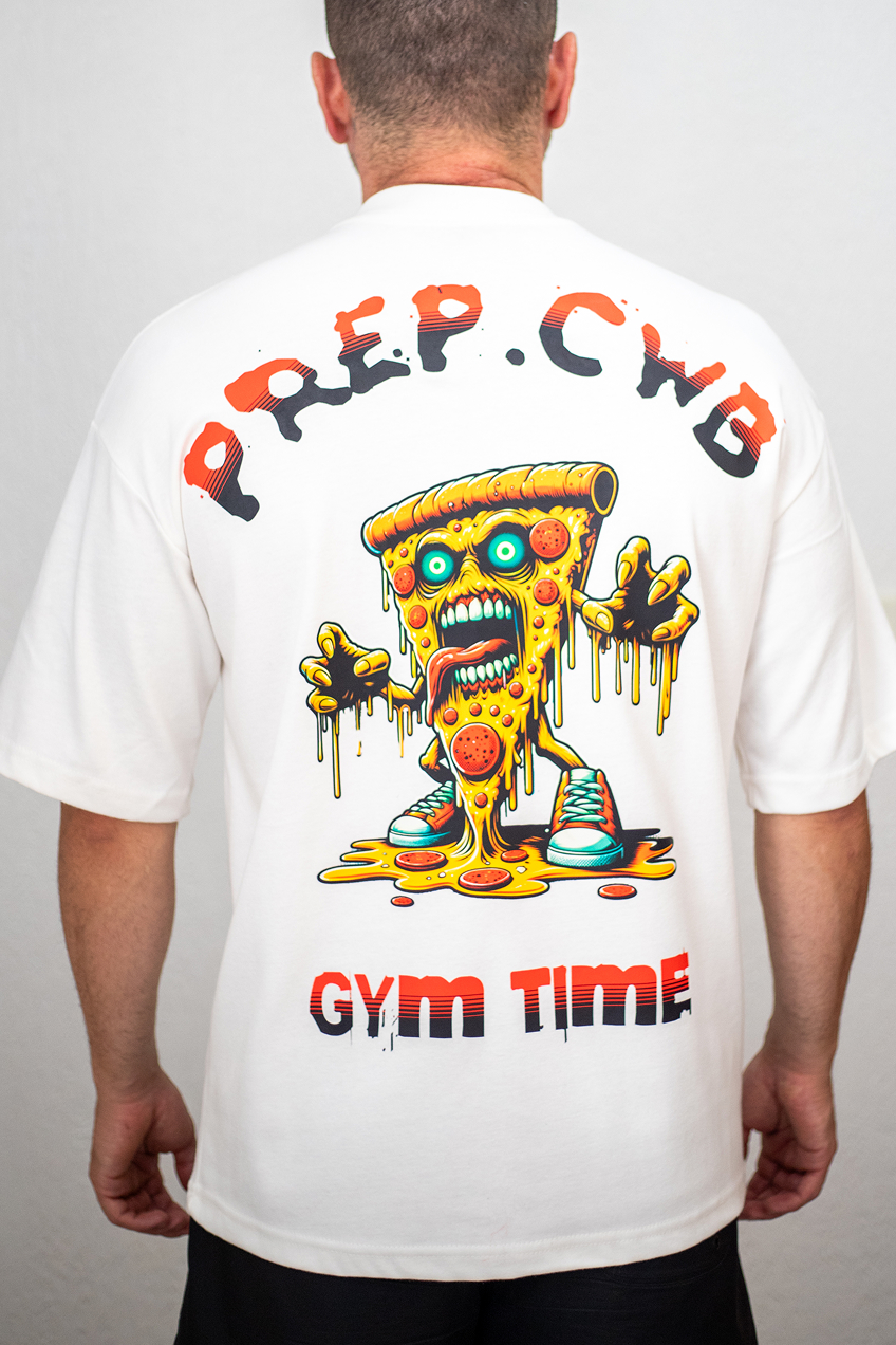 Camiseta Oversized Pizza - Off-white
