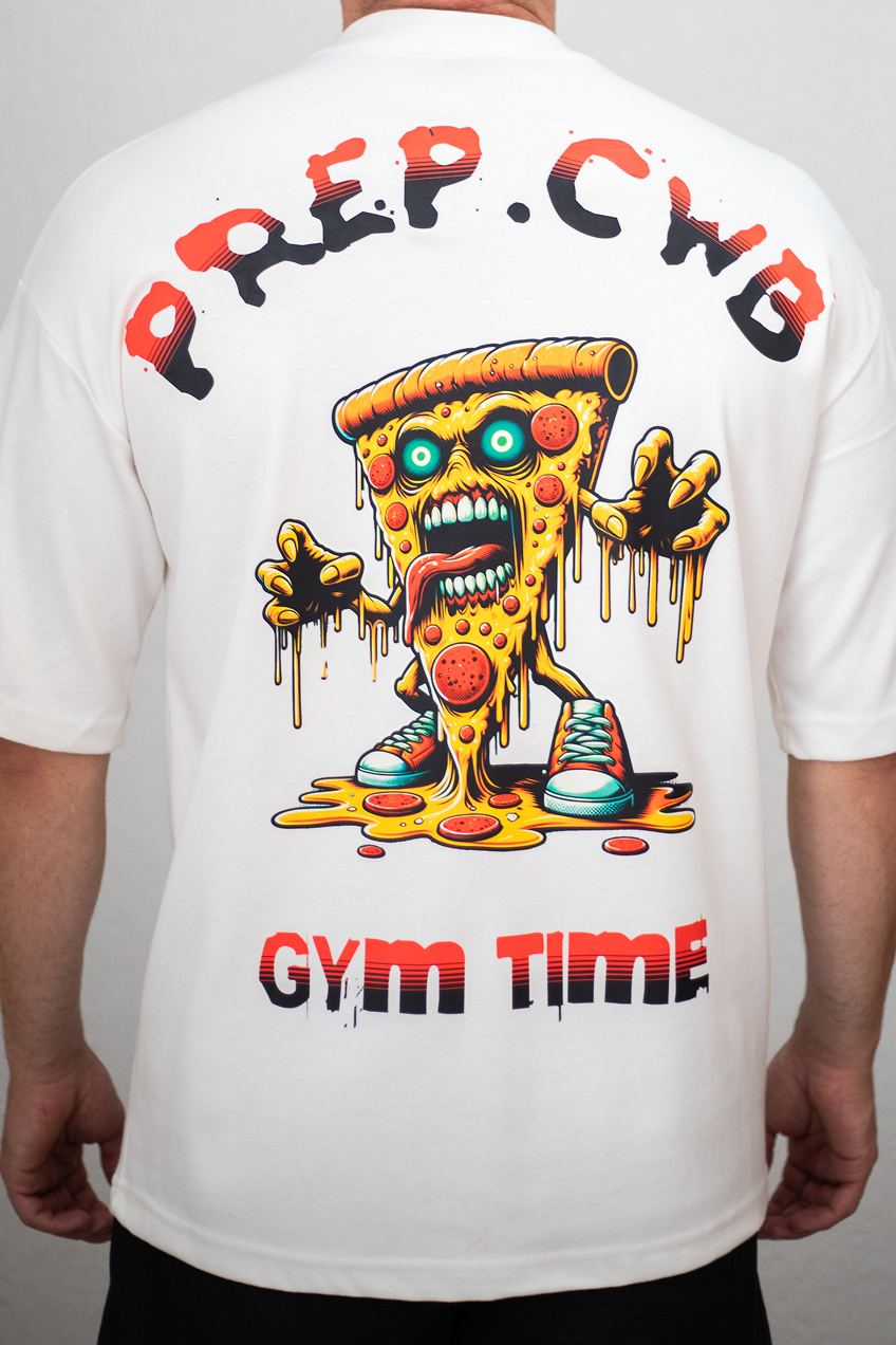 Camiseta Oversized Pizza - Off-white