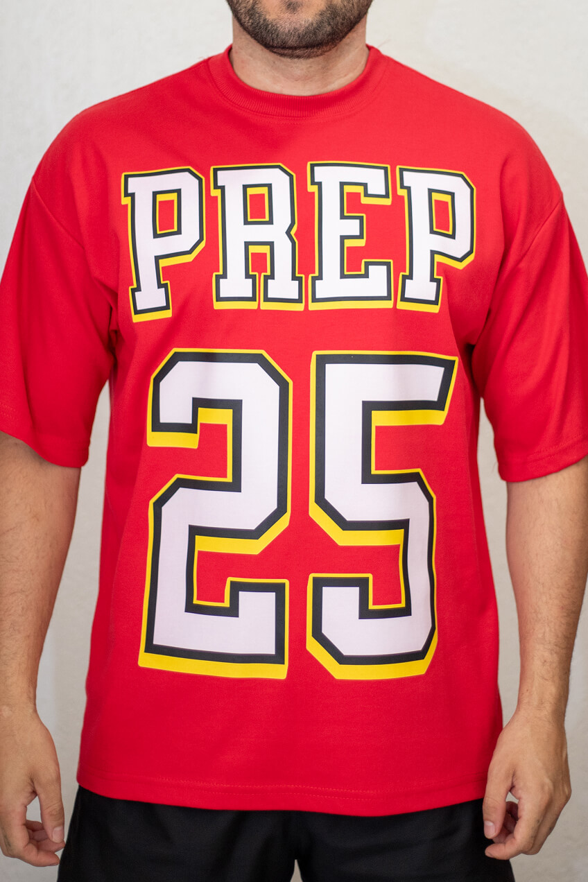 Camiseta Oversized PREP 25 - Vermelho