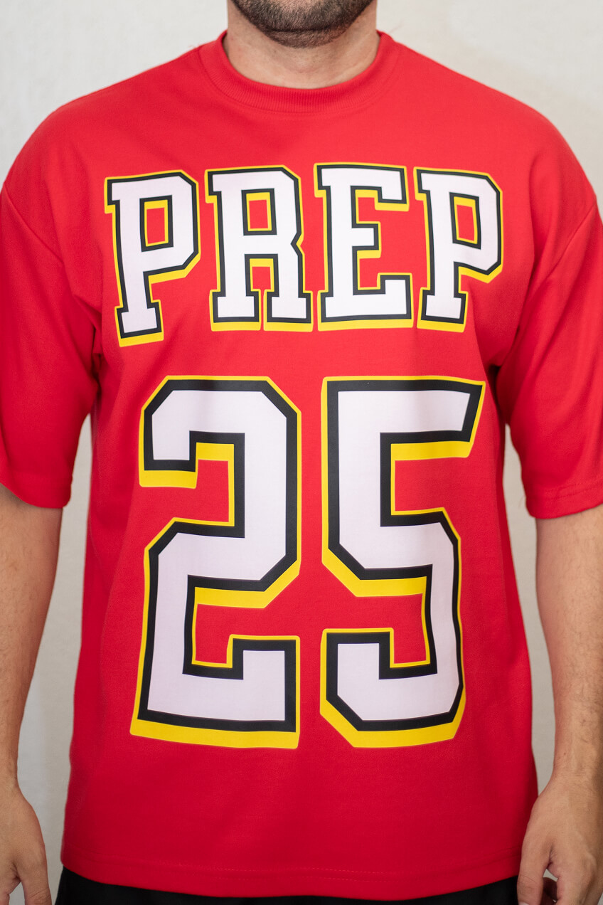 Camiseta Oversized PREP 25 - Vermelho